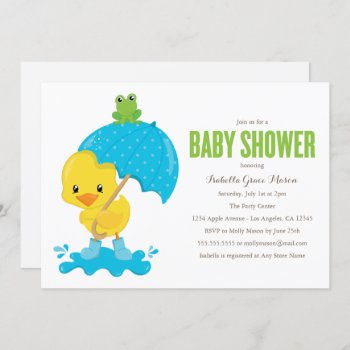 Cute Duckie Baby Shower Invitation by PinkMoonPaperie at Zazzle