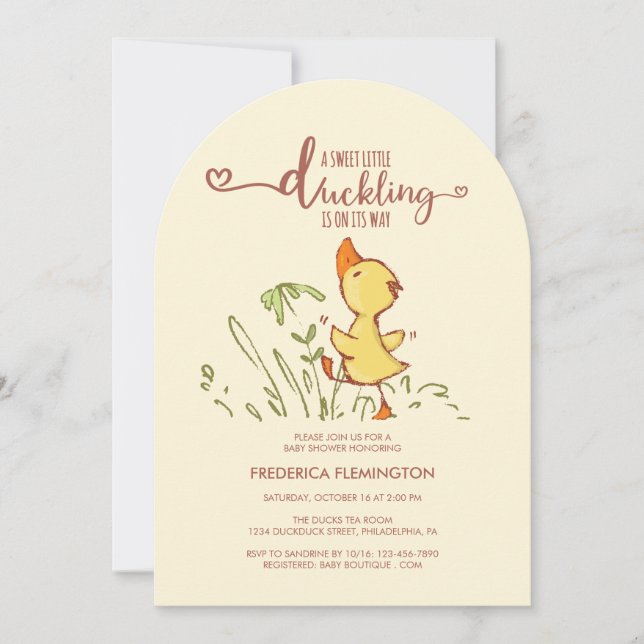 Cute Duckling Baby Shower Invitation (Front)