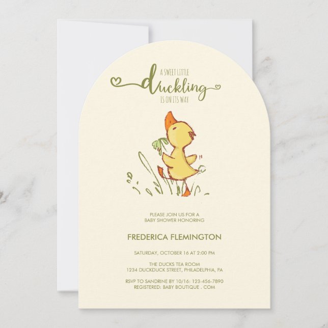 Cute Duckling Baby Shower Invitation (Front)
