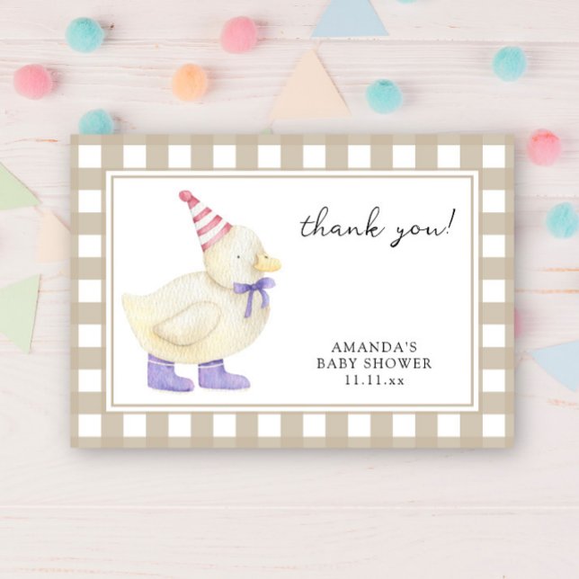 Cute duckling baby shower thank you card (Creator Uploaded)