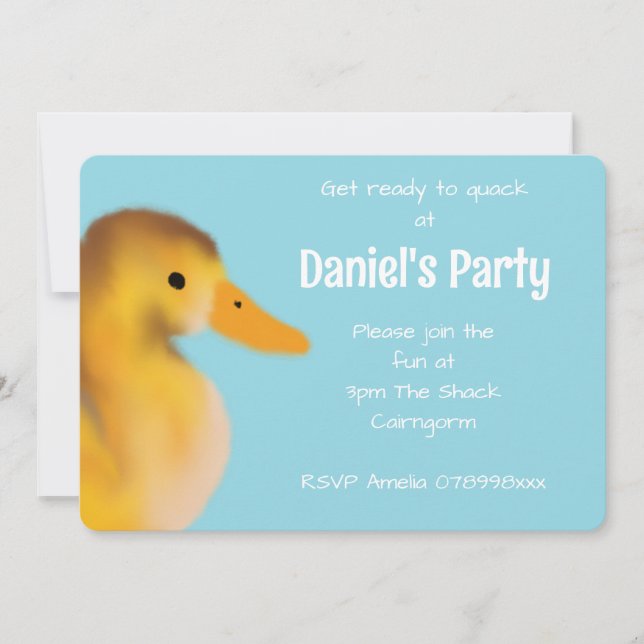 Cute Duckling Birthday Invitation (Front)
