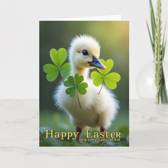 Cute Duckling Easter Greeting Card (Front)