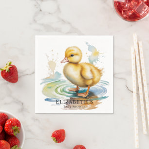 Cute Duckling Gender Neutral Baby Shower Napkins