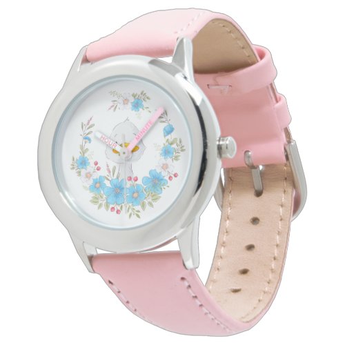 Cute Duckling In Flower Wreath Watch