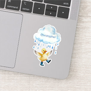 Cute Duckling Playing in the Rain Sticker