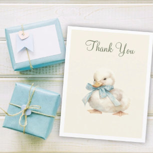 Cute Duckling with Ribbon Baby Shower Thank You