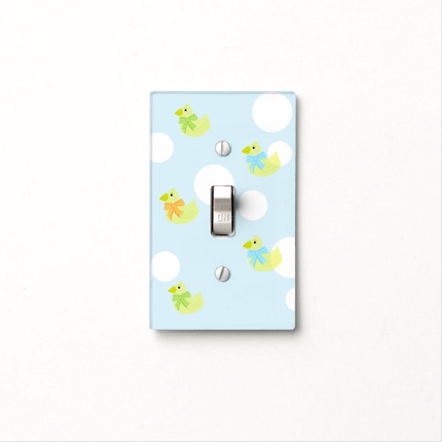 Cute Ducks and Dots Light Switch Cover (In Situ)