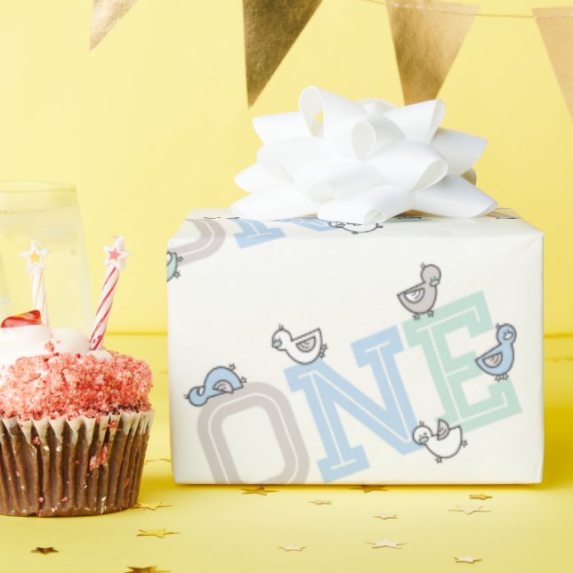 Cute Ducks Big One Boy 1st Birthday Gift Wrap (Birthday Party)