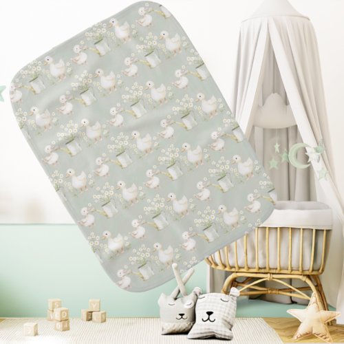 Cute Ducks &amp; Daisies Baby Burp Cloth
