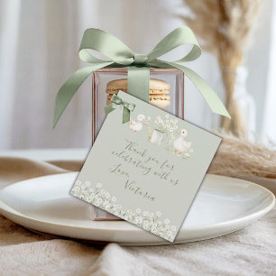 Cute Ducks & Daisies Baby Shower Favor Tags
