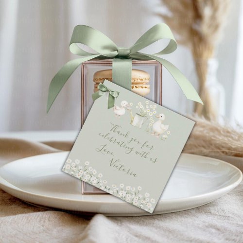 Cute Ducks & Daisies Baby Shower Favor Tags