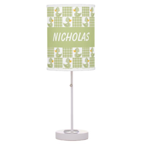 Cute Ducks Green Table Lamp