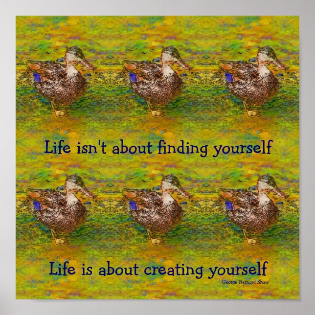 Cute Ducks Life Inspirational Quote Poster (Front)