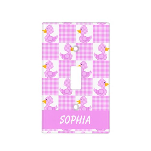 Cute Ducks Pink Light Switch Cover