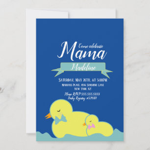 Cute Ducks Yellow Blue Pink Baby Shower Invitation