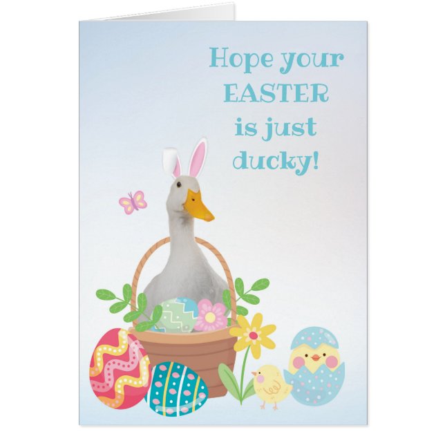 Cute Ducky Easter Holiday Card (Front)