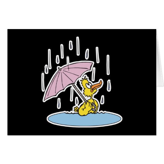 cute ducky with umbrella cards (Front Horizontal)