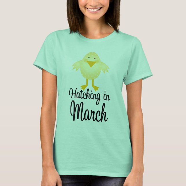 Cute Due In March Announcement T-shirt (Front)