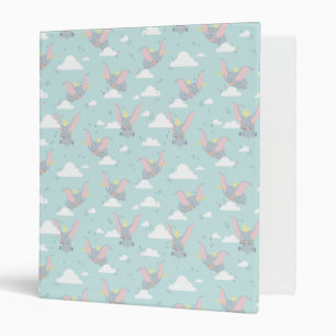 Cute Dumbo Blue Tribal Pattern 3 Ring Binder