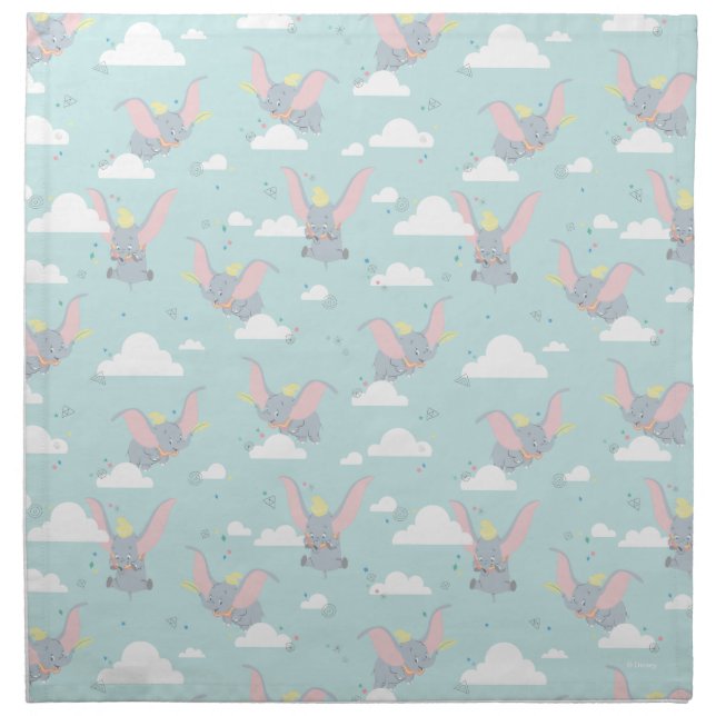 Cute Dumbo Blue Tribal Pattern Cloth Napkin (Front)