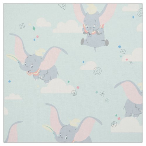 Cute Dumbo Blue Tribal Pattern Fabric