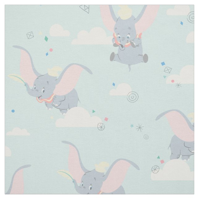 Cute Dumbo Blue Tribal Pattern Fabric (Swatch)