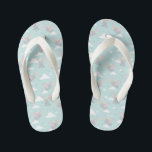 Cute Dumbo Blue Tribal Pattern Kid's Flip Flops<br><div class="desc">This cute design features Dumbo soaring among the clouds in a fun tribal pattern.</div>