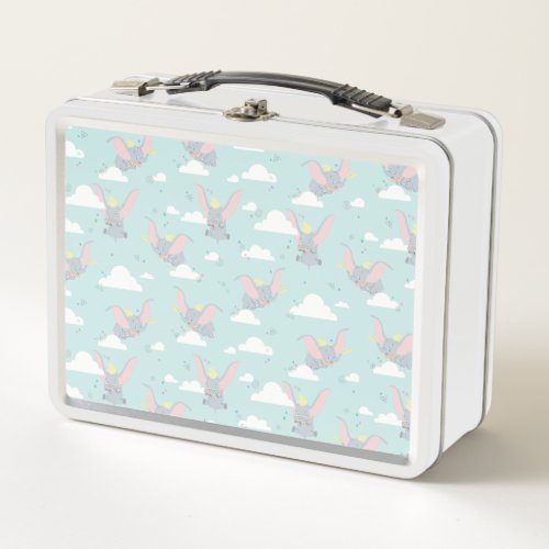 Cute Dumbo Blue Tribal Pattern Metal Lunch Box