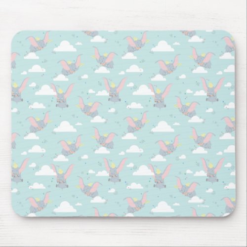 Cute Dumbo Blue Tribal Pattern Mouse Pad