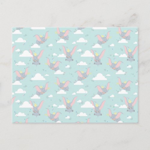 Cute Dumbo Blue Tribal Pattern Postcard