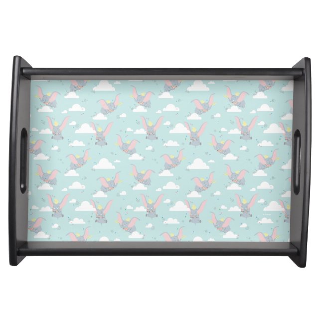 Cute Dumbo Blue Tribal Pattern Serving Tray (Front)