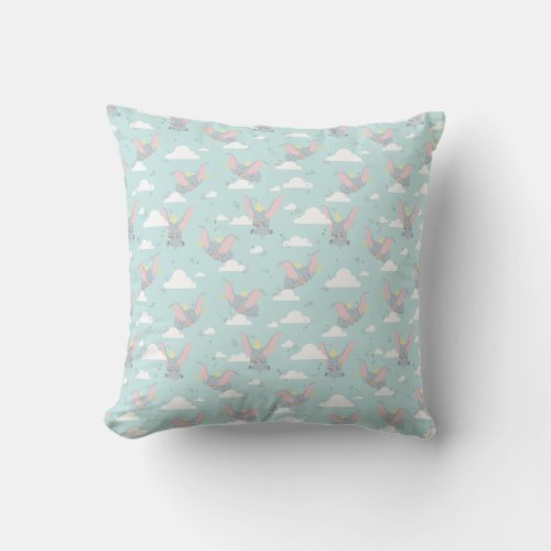 Cute Dumbo Blue Tribal Pattern Throw Pillow