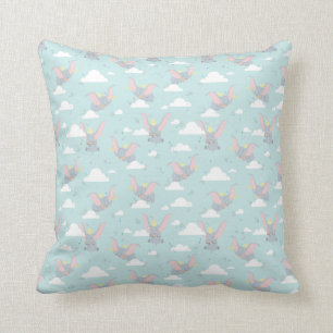 Cute Dumbo Blue Tribal Pattern Throw Pillow