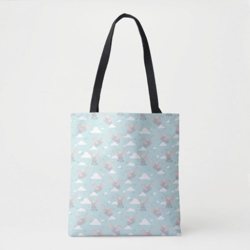 Cute Dumbo Blue Tribal Pattern Tote Bag