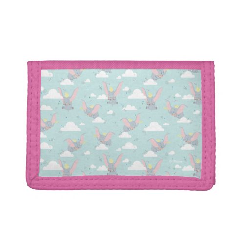 Cute Dumbo Blue Tribal Pattern Trifold Wallet