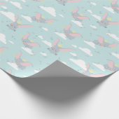 Cute Dumbo Blue Tribal Pattern Wrapping Paper (Corner)