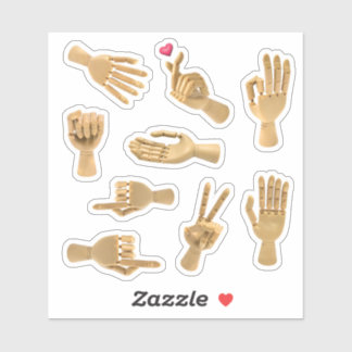 Cute Dummy Toy Hand Sticker Set