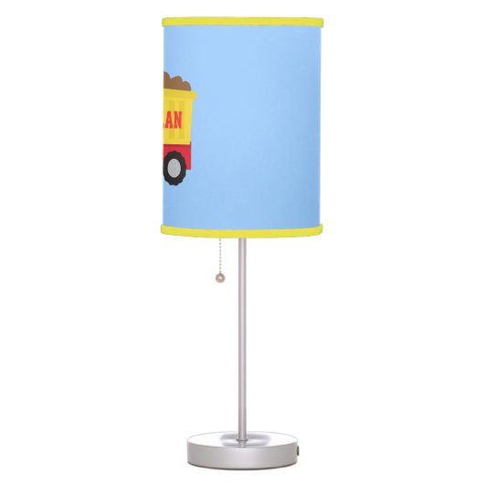 Cute Dump Truck, Construction Vehicle, Boys Room Table Lamp (Right)