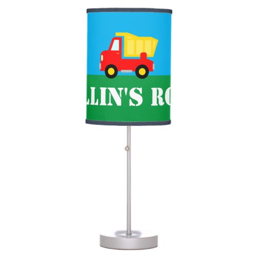 Cute dump truck kids lamp for boys bedroom