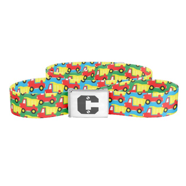 Cute dump truck reversible kid's belt for boy (Zig-Zag)