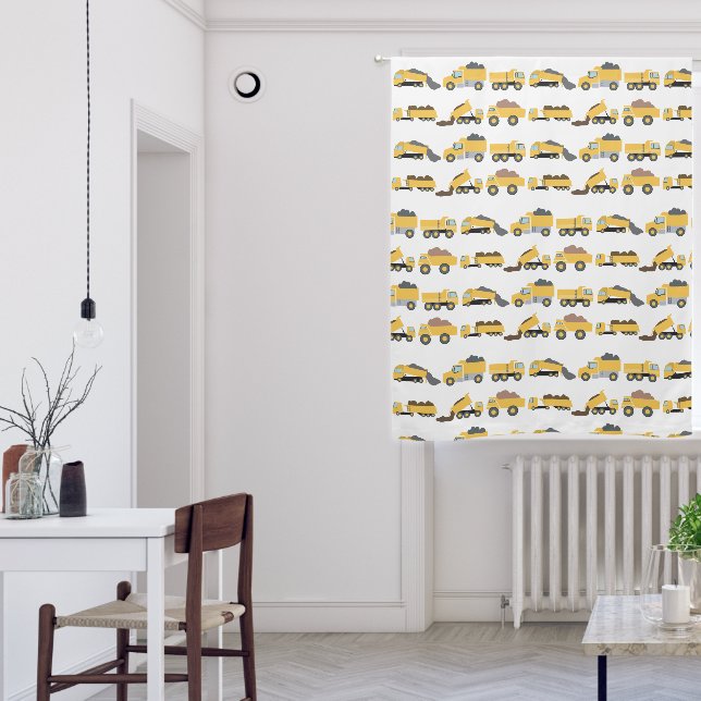 Cute Dump Trucks Construction Boys Nursery Bedroom Blackout Curtains (Living Room)