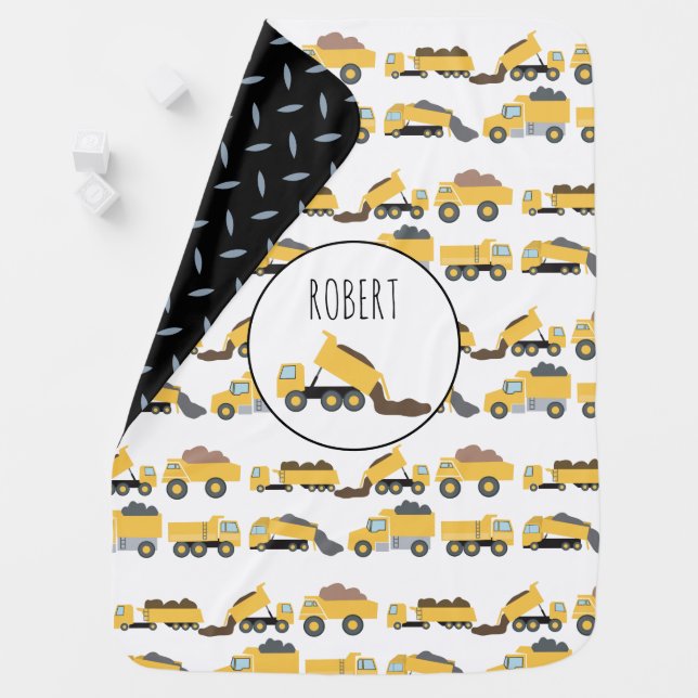 Cute Dump Trucks Construction Trucks  Baby Blanket (In Situ)