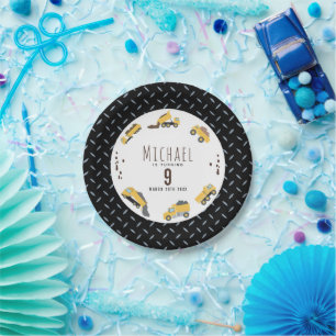 Cute Dump Trucks Construction Trucks Birthday Paper Plates