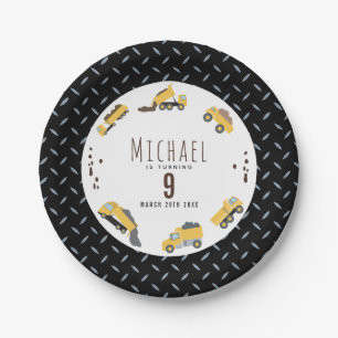 Cute Dump Trucks Construction Trucks Birthday Paper Plates