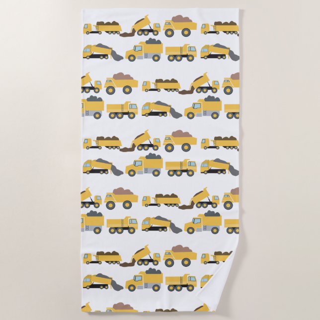 Cute Dump Trucks Construction Trucks Boys  Beach Towel (Front)