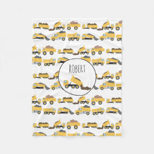Cute Dump Trucks Construction Trucks Fleece Blanket