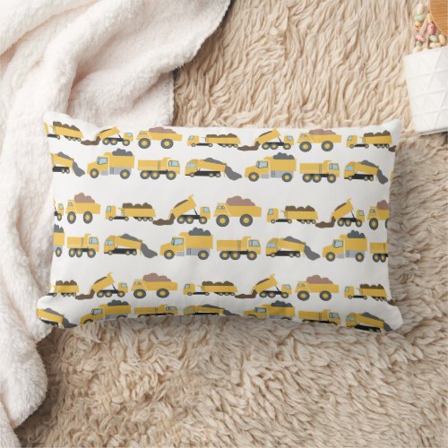 Cute Dump Trucks Construction Trucks  Lumbar Pillow