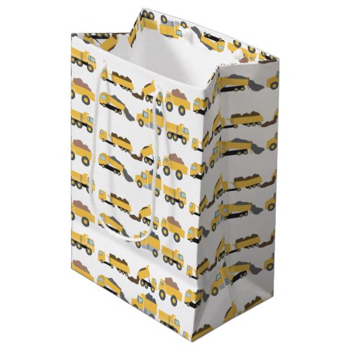 Cute Dump Trucks Construction Trucks  Medium Gift Bag