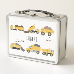 Cute Dump Trucks Construction Trucks Metal Lunch Box