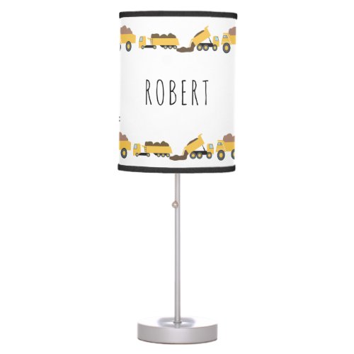 Cute Dump Trucks Construction Trucks  Table Lamp